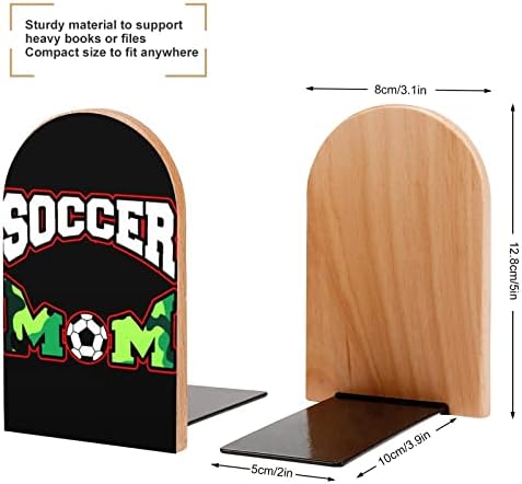 Mãe de futebol Bookends Wood 1 Par de Livro de Livros Impresso Stands Decorativa