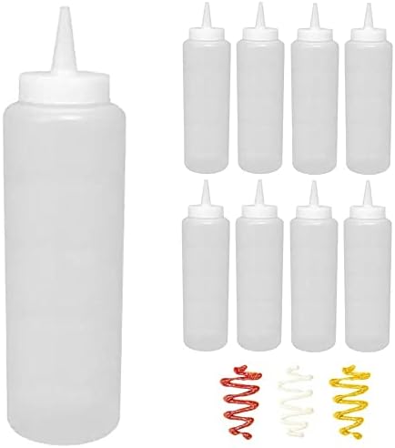 8 garrafa de pisca de plástico transparente 15oz de dispensador de condimentos mayo ketchup Óleo