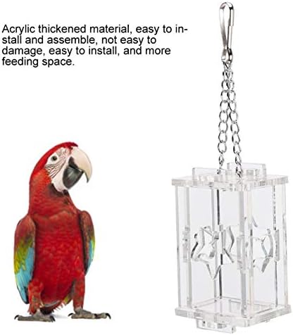 Caixa de alimentos de acrílico de pássaros para animais de estimação Fácil de limpar o parrot acrílico portátil cacatua portátil para macaw