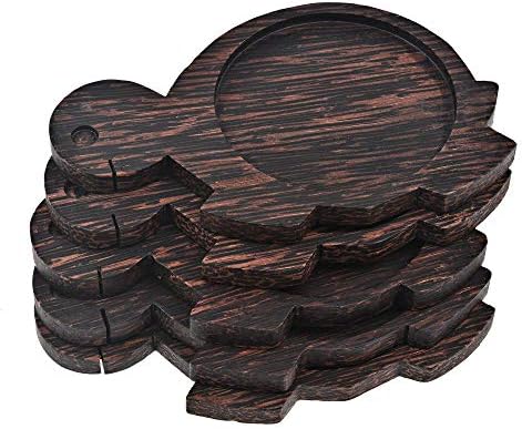 Aervida Tartaruga em forma de açúcar em madeira de madeira natural árvore natural conjunto de 5 montanhas
