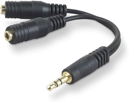 Belkin F8V234 Alto -falante e fone de ouvido 3,5 mm AUX Audio Cable Splitter, Black