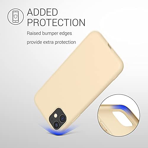 Caixa Kwmobile Compatível com Apple iPhone 11 Caso - Capa de silicone TPU de proteção suave e suave - Creme