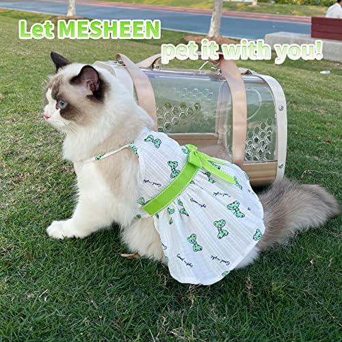 Mesheen Dog Suspender Vestres para filhote e gato feito de tecido de bolha respirável leve e leve, saia de cachorro com correia de arco torna seu animal de estimação mais adorável