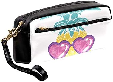 Abacaxi com óculos exóticos de bolsa de maquiagem de bolsa de maquiagem de zíper para crianças estampares de bolsa