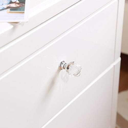 VPANG 5 PCs Cabinete de vidro de cristal botões de gaveta de forma de rosa 20 mm puxadores de puxadores para armário de armário de armário de armário de cozinha guarda -roupa de guarda -roupa