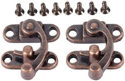 PORTA HASP LATCH 2PCS Antigo cadeado de prata/cobre Red Hasp Ganche Lock para caixa de madeira de jóias