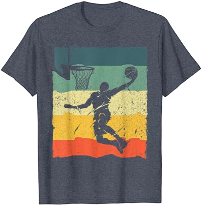 Arte de basquete legal para homens Mulheres T-shirt de jogador de basquete vintage