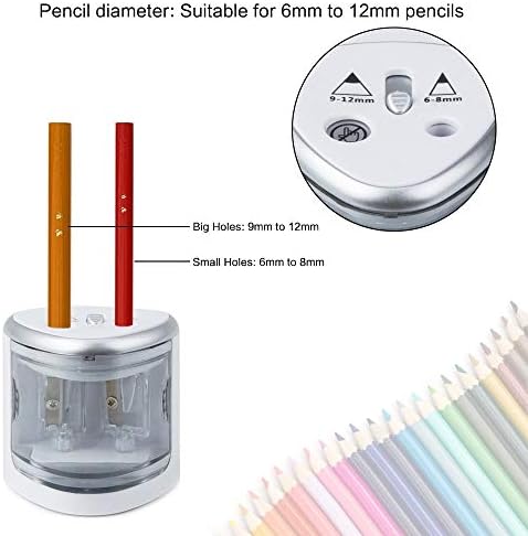 FKSDHDG Encharchador de lápis elétrico Furos duplos AA Bateria Automático Automático Anti-Slip Stop Anti-Slip