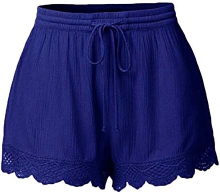 Andongnywell Shorts para mulheres Pijama de cordão sólido Pijama Mini calças de cor sólida calça curta