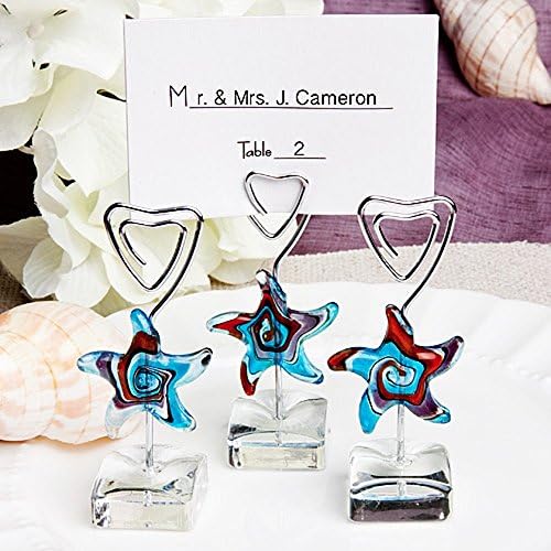 Murano Glass Collection Starfish Design Place Card Titulares, 1