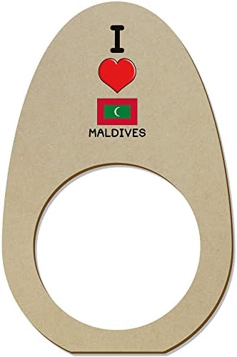Azeeda 5 x 'I Love Maldivivs' Ringos/suportes de guardanapo de madeira Maldives