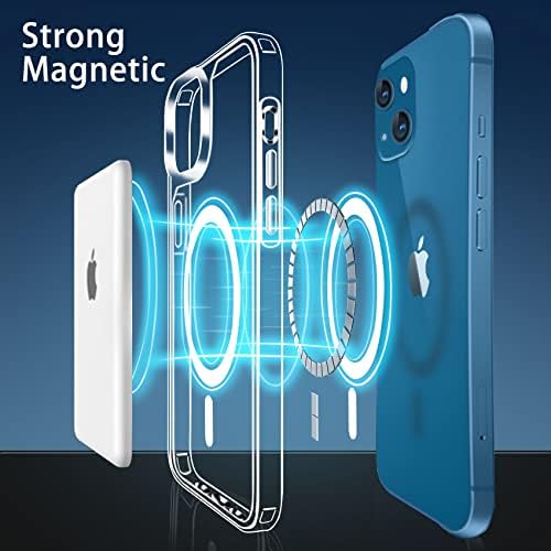 Caixa magnética do HSEFO para iPhone 13 CASE CLARE, compatível com carregamento sem fio MagSafe, translúcido