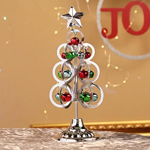 Qonioi tabletop metal árvore de natal arrasta de ferro forjado ornamento exibir ornamento de Natal de 10