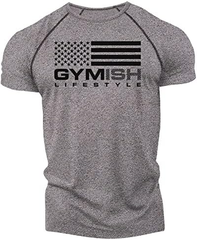 Camisas de treino para homens, camisa de ginástica de bandeira americana de ginisória, camiseta