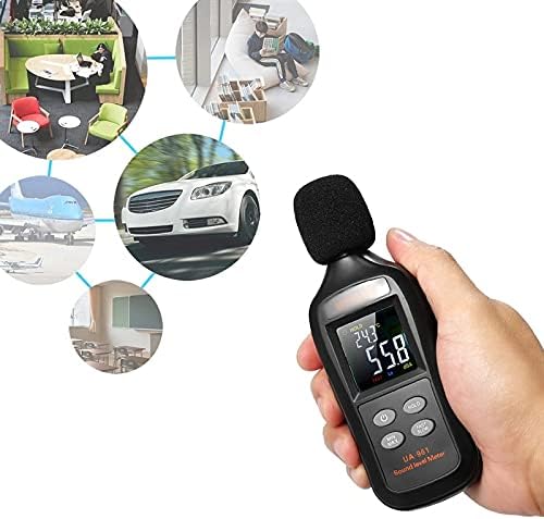 Jieseing Digital Sound Level Meter LCD 35-135dB Volume de ruído Medição do instrumento de medição do testador de monitoramento com modo de espera