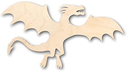 Forma do dragão voador de madeira inacabado - mítico - besta - artesanato - até 24 DIY 4 / 1/8