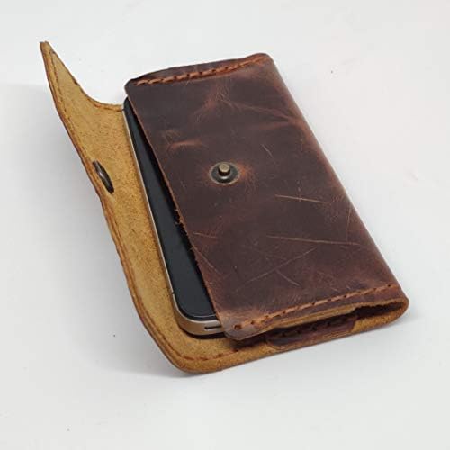 Caixa de coldre de couro holsterical para o Oppo F17, capa de telefone de couro genuíno feita à mão,