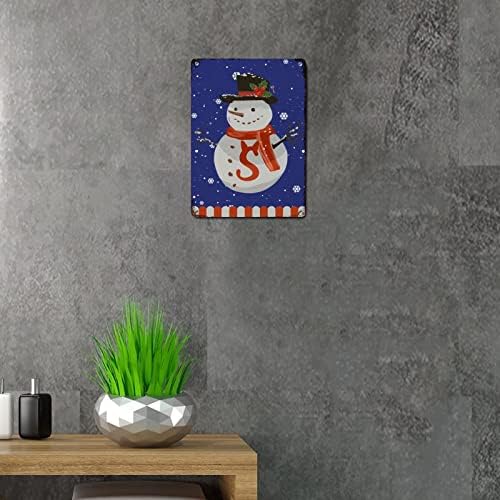 Christmas Metal Sinais de letra inicial personalizada Cenagem de inverno de boneco de neve