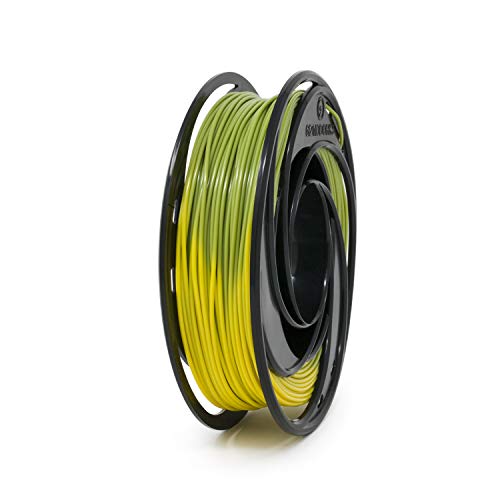 Gizmo Dorks PLA Filamento 1,75 mm 200g para impressoras 3D, cor de calor Mudança de verde para amarelo