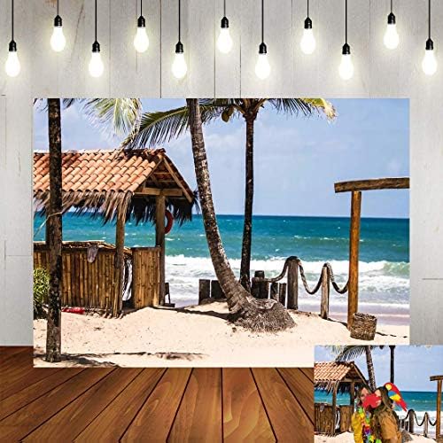 Summer Seaside Facation tem tema de férias fotografia cenário de 5x3 pés de coco na praia foto fundo para o fundo do verão de verão decorações de banneras de fotografia de foto props de aniversário suprimentos de chá de bebê vinil