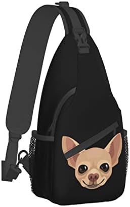 Chihuahua Dog Face crossbody sling backpack saco de viagem bolsa de peito Daypack Fanny Packs Saco de cintura