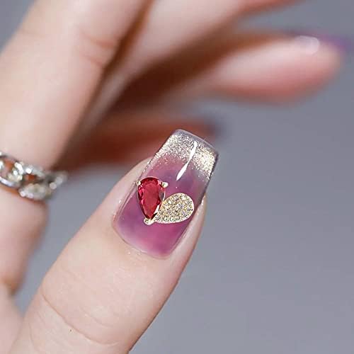 Decoração de unhas elegante de luxo Heart Butterfly Butterfly Diamond Nails Design Diy Strass