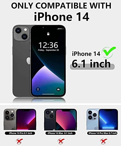 Caixa Flip GXFCUK para Apple iPhone 14 Case 6,1 polegadas, função de stend Função de couro fólio à prova de