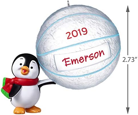 Hallmark Keetake Christmas 2019 ano datado de basquete Penguin DIY Ornamento personalizado,