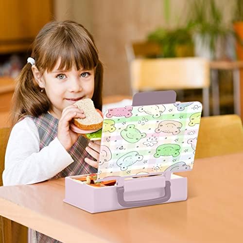 Mnsruu Bento Box Colorido Sapo Corte Cute Box Box Bento para crianças adultas 1000 ml Reutiliza