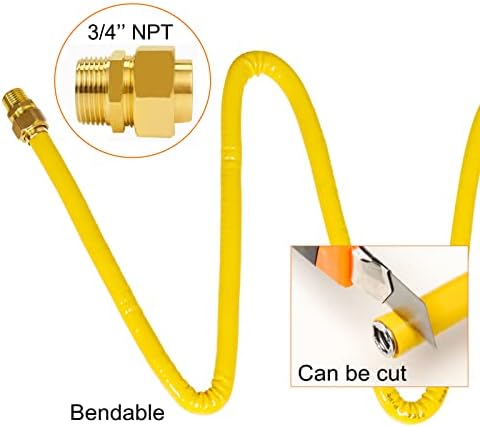 Tubulação de aço inoxidável corrugado CSST 100 pés 3/4 Flexível Linha de gás natural flexível Kit de conversão