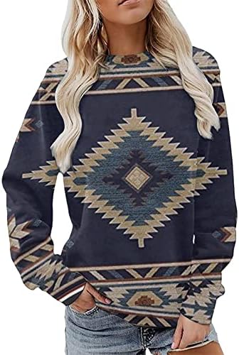 Suéteres de queda de nokmopo para mulheres moletons de feminino sem capuz de moletom de moletom de estampa