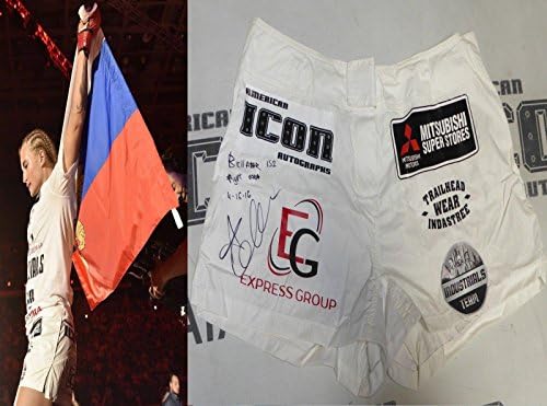 Anastasia Yankova assinada Bellator 152 Fight usou shorts gastos troncos PSA/DNA MMA - vestes de boxe autografadas