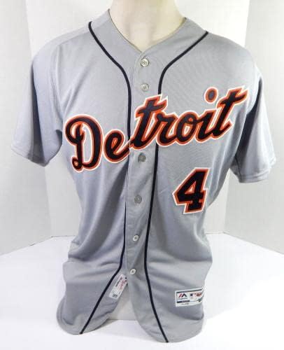 Detroit Tigers Cameron Maybin 4 Jogo emitido POS Usado Grey Jersey 44 7360 - Jogo usou camisas da MLB usadas