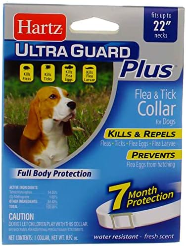 Hartz Ultraguard Flea & Tick Collar for Dogs and Puppies - 22 pescoço, proteção de 7 meses