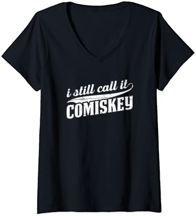 Womens eu ainda chamo de camiseta de decote em V Comiskey Baseball