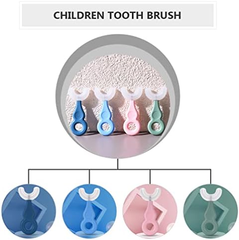 Escova de dentes manual infantil U Shaped: crianças escovas de dentes de mão 4pcs para criança ferramenta de limpeza