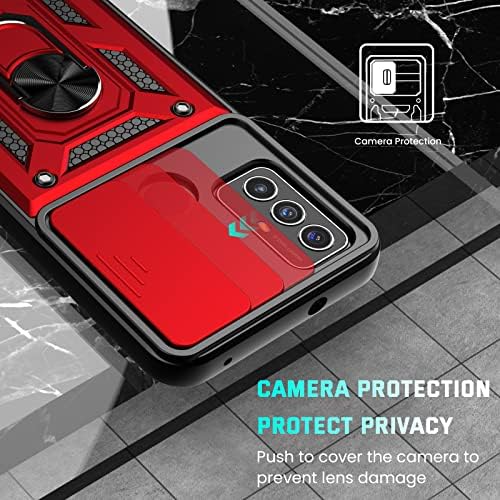 Dretal para Motorola G Play 2023 Case, Moto G Play 2023 Case com anel de kickstand e tampa da câmera com