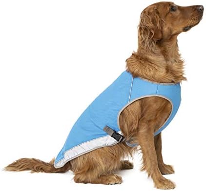 Colete de resfriamento de cães de cão canadense - colete de resfriamento evaporativo para cães com material de malha respirável e forro reflexivo, colete de resfriamento de cães ajustável, aqua)