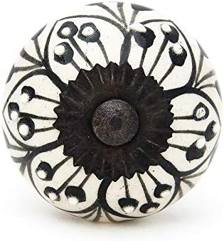 Restaurar surgir Design de flor preto Pull Decorativa Dreta Pull, tração do armário, botão da gaveta