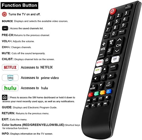 【Pacote de 2】 Novo remoto universal para todos os remotos de TV Samsung, substituição compatível para