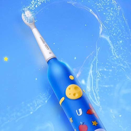 WFS Crianças fofas escovas de dentes elétricas USB carregamento rápido ipx7 escova de dentes à prova d'água para meninos meninas de 2 a 12 anos de idade azul rosa macio