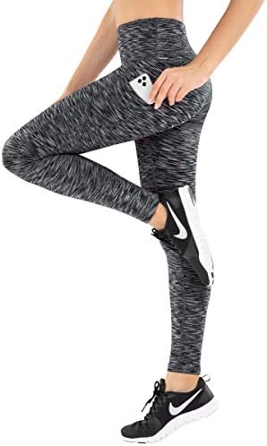 Espidoo 3 Pacote calças de ioga com bolso feminino da cintura alta ioga Mulheres