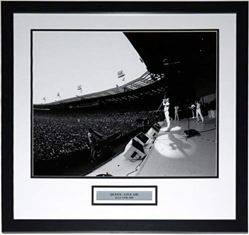 Freddy Mercury e Queen Live Aid Concert 16x20 Foto - Profissionalmente emoldurada e placa