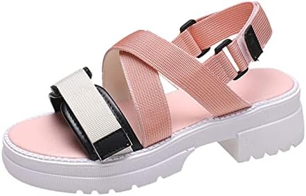 Waserce Womens Work Sandals Ladies Fashion Summer Summer Colorblock Ploth Open Toe Sports Sports Casual