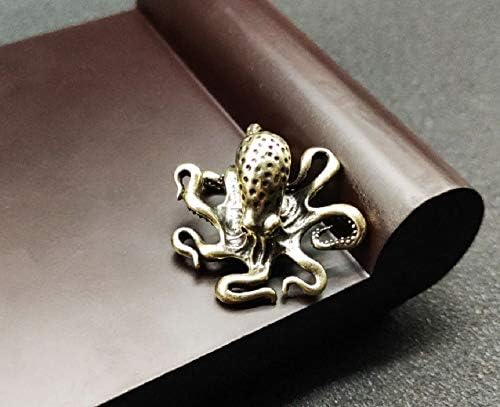 DMTSE Chinese Brass Octopus Decor Figurines for Animal Sculpture Collectibles Gift