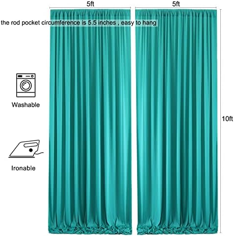 Cortina de pano de fundo turquesa de 10x10 para festas Robra de cortinas grátis cortinas de pano de fundo decoração