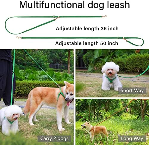 Chede não puxar arnês de cachorro e colmeira de cachorro multifuncional- 8 cores macias ajustáveis ​​sem estrangulamento