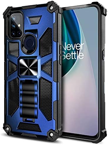 Roma Tech Magnetic Telefone Caso para OnePlus Nord N10 5G - Casos com Kickstand Hovery Duty Military Grade OnePlus Nord N10 5G Case de telefone com Stand - OnePlus Nord N10 5G Caso de proteção - Azul