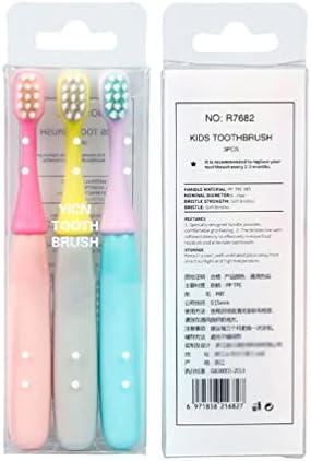 3pcs Candy Candy Color dente escova de dentes bebês escova de dentes macia dentes finos pincel infantil crianças