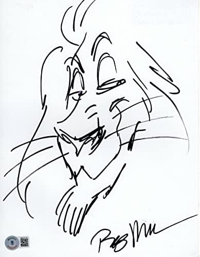 Rob Minkoff assinado autografado 8.5x11 Sketch desenhando o rei leão Bas BB59726